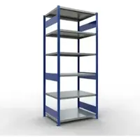 Schulte Lagertechnik MULTIplus250 boutloze rekken, basisrek, 2500 x 1000 x 800 mm, 6 legborden, RAL 5010 gentiaanblauw/verzinkt