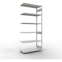 Schulte Insteekstelling MULTIplus250 Express - aanbouwsectie - B 1300 x D 600 x H 3000 mm - 7 legborden - draagvermogen 250 kg - staal - lichtgrijs
