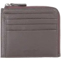 Valentino Leren Kaarthoes Sodaro Card Case Moro Donkerbruin