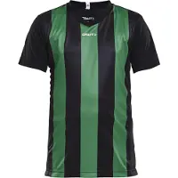 Craft Progress Stripe Shirt Korte Mouw Kinderen - Zwart / Groen | Maat: 122/128
