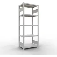Schulte Lagertechnik MULTIplus 250 legbordstelling, basisrek, lengte grendel, 2000x750x500 mm, 5 legborden, lichtgrijs