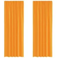 vidaXL Gordijnen voile met roedezakken 2 st oranje