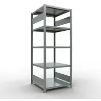 Schulte Lagertechnik MULTIplus 250 boutloos rekkensysteem, basisrek, lengte bout, 2000x750x800 mm, 5 legborden, gegalvaniseerd