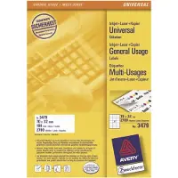 Avery Zweckform AVERY ultragrip Universele etiketten 3479 Permanent klevend A4 Wit 70 x 32 mm 100 Vellen à 27 Etiketten