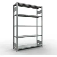 Schulte MULTIplus250 rekken zonder gereedschap, basisrek, 5 legborden, tot 250 kg per legbord, montage zonder gereedschap B 1300 x D 400 x H 2000, zilvergrijs