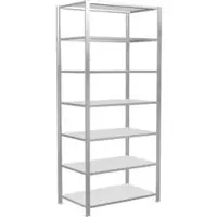 Schulte Lagertechnik MultiPlus150 insteekbaar kantoorrek, basisrek, 7 legborden, zonder middenaanslag, B 1000 x D 600 x H 2300 mm, lichtgrijs RAL 7035