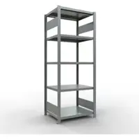 Schulte Lagertechnik MULTIplus 250 boutloos rekkensysteem, basisrek, lengte bout, 2000x750x600 mm, 5 legborden, gegalvaniseerd