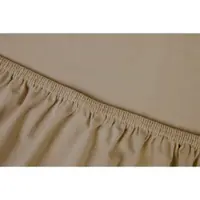 Kayori Biologisch Edo topperhoeslaken katoensatijn - Khaki | 90/210-220 (Kleur: Bruin)