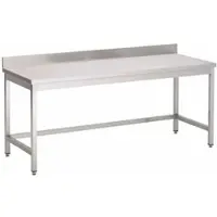 Gastro-Inox RVS werktafel met achteropstand, zonder onderblad, 1800(l)x700(d)x850(h)mm