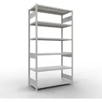 Schulte MULTIplus250 rekken zonder gereedschap, basisrek, 6 legborden, tot 250 kg per legbord, zonder gereedschap monteerbaar, B 1300 x D 600 x H 2500, lichtgrijs