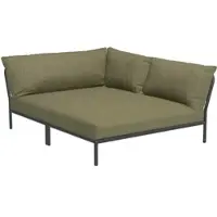 Houe Loungeset Level 2 Cozy Corner Right Frame Dark Grey Cushion Leaf