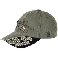 101 Inc Fostex Garments - Baseball cap AH-64 Apache stone washed (kleur: Groen / maat: NVT)