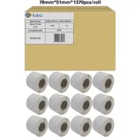 G&G Etiketten , compatibel met Zebra 800283-205, 76 x 51 mm, zelfklevend, geperforeerd, thermisch papier, wit, 12 x 1370 stuks