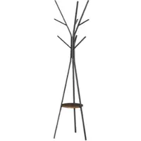 HOMCOM -Garderobenständer-Eisen, MDF-45L x 45B x 180H cm-Braun