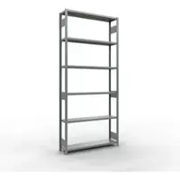 Schulte MULTIplus250 rekken zonder gereedschap, basisrek, 7 legborden, tot 250 kg per legbord, montage zonder gereedschap B 1300 x D 300 x H 3000, zilvergrijs