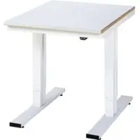 RAU Adlatus werktafel, elektrisch in hoogte verstelbaar, 25 mm MDF-plaat met plaatstalen bekleding, 300 kg, B 750 x D 1000 x H 720-1120 mm, zilver/lichtgrijs