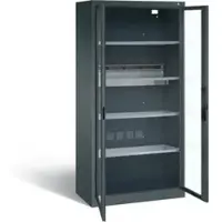 C+P Acculaderkast Basic met kijkvenster van acrylglas, H 1950 x B 930 x D 500 mm, antraciet