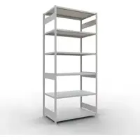 Schulte MULTIplus250 rekken zonder schroeven, basisrek, 7 legborden, tot 250 kg per legbord, zonder gereedschap monteerbaar, B 1300 x D 800 x H 3000, lichtgrijs