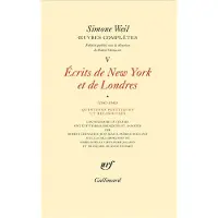 Gallimard Œuvres complètes - Simone Weil