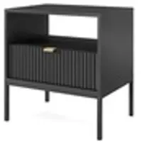 Bettso Zwarte Nachtkastje Nova S-54 met Gouden Handvat - Modern Design