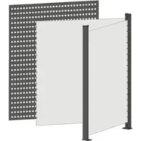 Schulte Lagertechnik Hoekmodule voor uitschuifbaar baliesysteem MULTIplus, 1 modulair frame, 1 eindpaneel, breedte bovenblad 780 mm, zonder werkblad