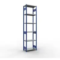 Schulte Lagertechnik MULTIplus 250 boutloos rekkensysteem, basisrek, lengte bout, 3000x750x400 mm, 7 legborden, gentiaanblauw/verzinkt