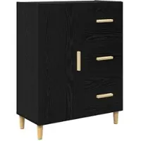 vidaXL Dressoir Zwart eiken 34 x 69,5 x 90 cm Bewerkt hout