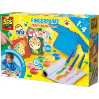 SES Creative - Mijn Eerste Vingerverf Creatie – Mega Knutselset voor Kinderen vanaf 1 Jaar - Inclusief verf en Kleurkaarten - Perfect voor Kleine Kunstenaars