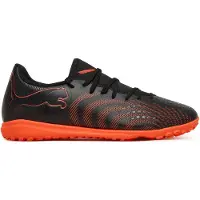 Puma FUTURE 9 PLAY TT uniseks voetbalschoenen, Zwart/Grijs/Rood, Maat 44,5