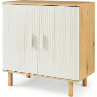 En.casa Commode Ferrersp 80x80x40 cm eikenkleurig havermout en naturel []