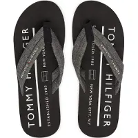 Tommy Hilfiger Flip Flops Chambray Zwart | Grijs | Maat 43