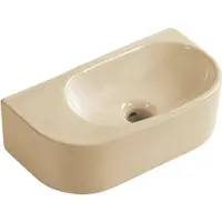 Qeramiq Pure Fontein - 40x22x12cm - Glad - halfrond - zonder kraangat - Keramiek - Beige mat 8716LB(NF)