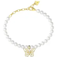 GUESS armband Borboleta Pearls Bracelet Yellow Gold goudkleurig