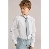 We fashion stropdas met textuur lichtblauw Jongens Polyester Effen - maat M