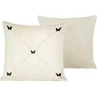 De Witte Lietaer Sierkussenhoes Butterflies Meteorit Off White (40 x 40 cm)