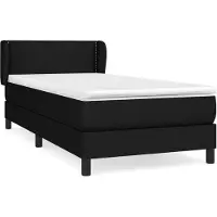 vidaXL Boxspring met matras stof zwart 80x200 cm