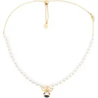 Swarovski Ketting goud / wit