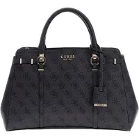 GUESS Handtas 'Leona Logo Mulit Comp Satchel' donkergrijs