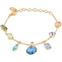 Swarovski Armband blauw / goud / pastelgroen / lavendel