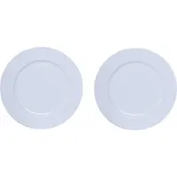 Othmar decorations 12x Ronde diner/kerstdiner borden/onderborden wit glimmend 33 cm - Onderborden / onderzet borden