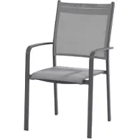 4 Seasons Outdoor Showroommodel Tosca dining tuinstoel hoge rug matt carbon stapelbaar