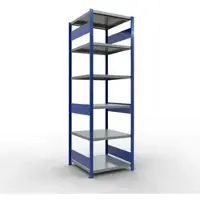 Schulte Lagertechnik MULTIplus 250 boutloos rekkensysteem, basisrek, lengte bout, 2500x750x800 mm, 6 legborden, gentiaanblauw/verzinkt