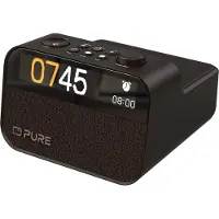 Pure Wekkerradio Moment Charge Zwart
