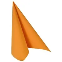 Papstar Servetten Royal Collection, 5 x 50 stuks, 1/4 vouw, stoflook, 400 x 400 mm, papier, oranje