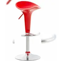CLP Saddle Barkruk - Verstelbaar - Voetsteun - Kunststof - rood/chroom