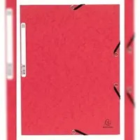 Exacompta 50x Elastomap met 3 kleppen in glanskarton 355g/m2 - Rood - 55305E