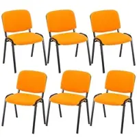 CLP Ken Set van 6 bezoekersstoelen oranje