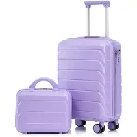 STILVORA Harde koffer 19 inch set met 14 inch cosmetictas, ABS, met 4 zwenkwielen en 3-traps telescoophandvat