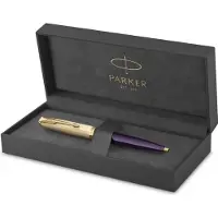 Parker 51 balpen | pruimkleurige hars met gouden detail | medium punt en zwarte inkt | met Geschenkdoos