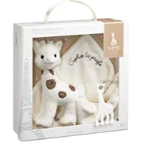 Sophie La Girafe Sophie de giraf knuffeldoekje Chérie - Babyknuffel - Baby knuffeldoekje - Kraamcadeau - Babyshower cadeau - In luxe wit/beige geschenkdoos - Vanaf 0 maanden - 25 x 25 cm